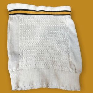 2/$9 or 3/$12 Shein varsity stripe knit tube top. White with mustard/black band